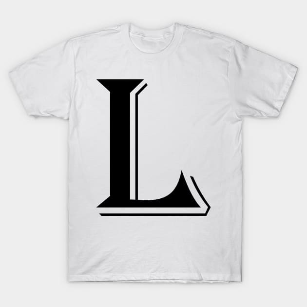 Black letter L in vintage style T-Shirt by Classical